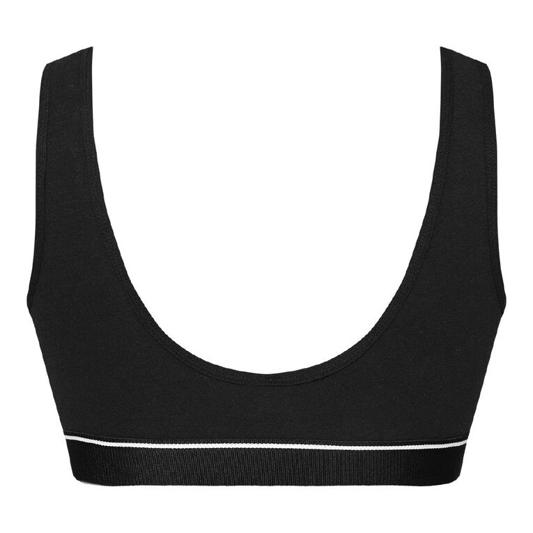 H&H Women's Basic Wide Band Crop Top, Black, hi-res