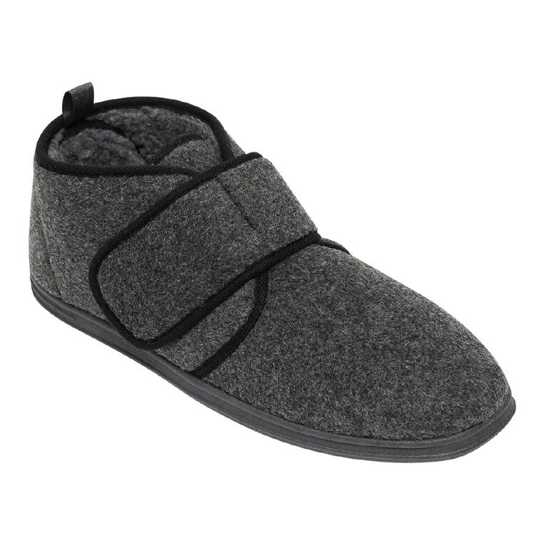 H&H Men's Gerald Memory Foam Slipper Boots, Grey, hi-res
