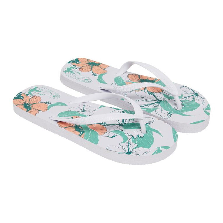 H&H Women's Printed Jandals, Green, hi-res
