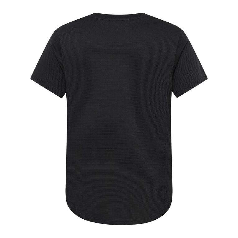 Active Intent Women's Panel Tee, Black, hi-res