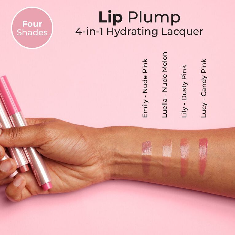 MCoBeauty Lip Plump 4-In-1 Hydrating Lacquer Lily Dusty Pink, , hi-res