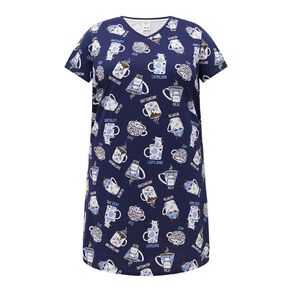 H&H Women's Plus V-Neck Tee Nightie
