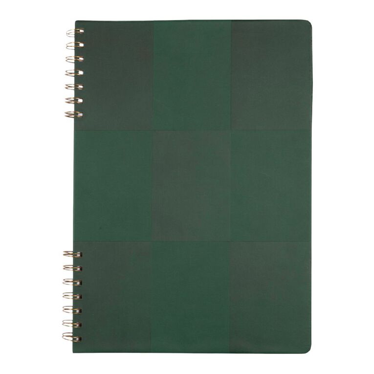 Uniti Stationery Check Green A4 Notebook, , hi-res