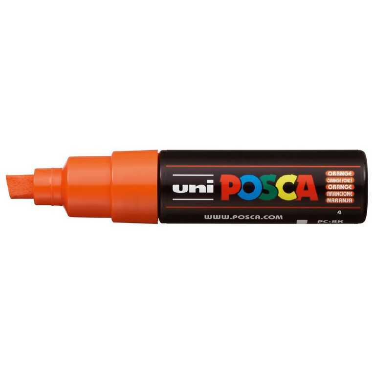 Uni Posca Marker 8.0mm Chisel Orange, , hi-res