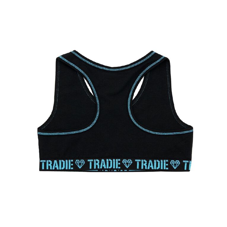Tradie Girls' Crop 2 Pack, Black W26 RHYTHM, hi-res