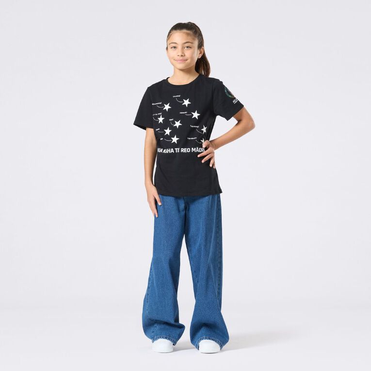 MLC Kids' Matariki Glow In The Dark Tee, Black, hi-res