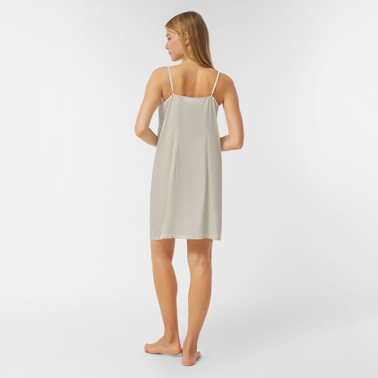 H&H Women's Satin Singlet Nightie, Cream, hi-res