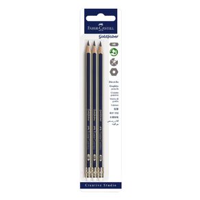 Faber-Castell Goldfaber HB Eraser Tip Pencils White 3 Pack