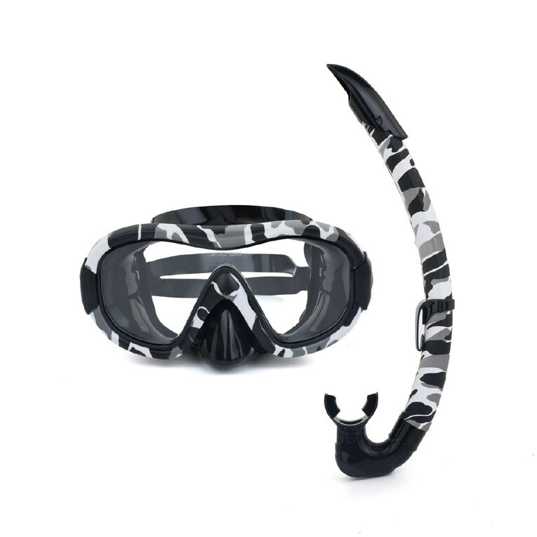 Active Intent Water Adults Printed Mask & Snorkel Set Assorted, , hi-res
