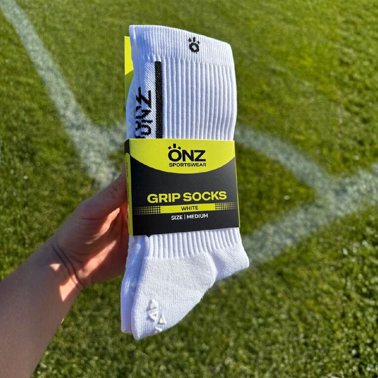 ONZ Grip Socks White Large, White, hi-res