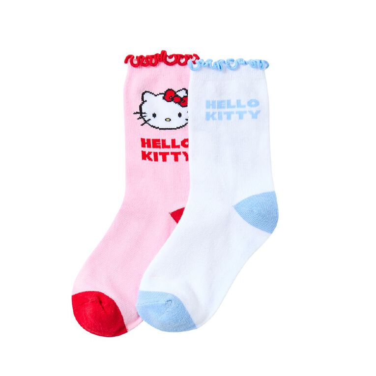 Hello Kitty Girls' Frill Socks 2 Pack, White, hi-res