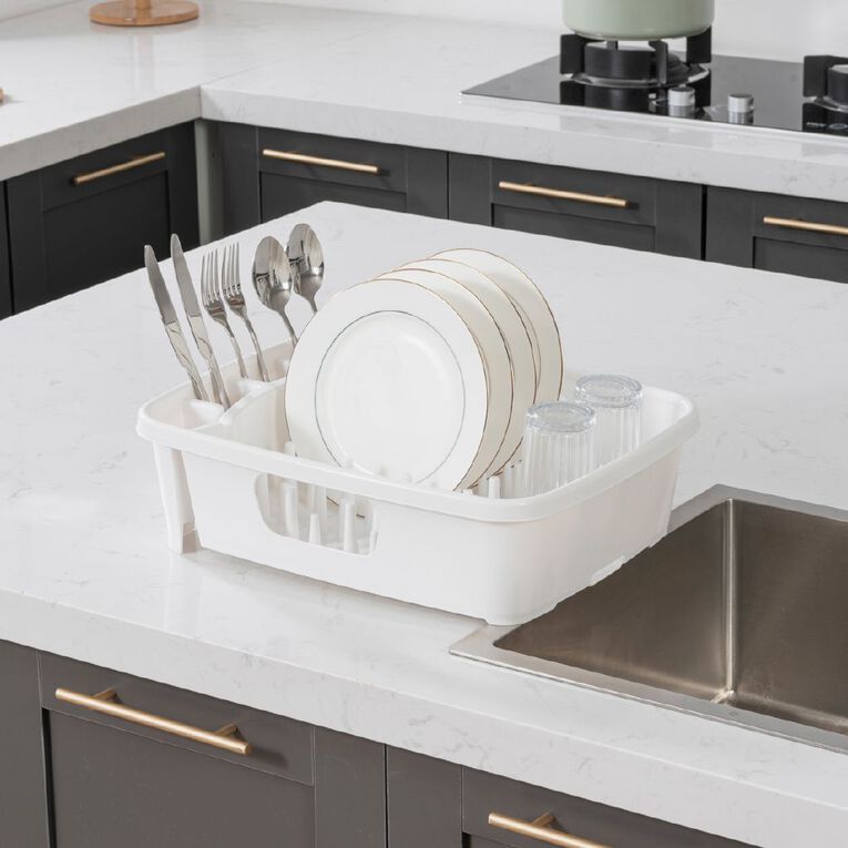 Living & Co Dishrack Plastic White, , hi-res