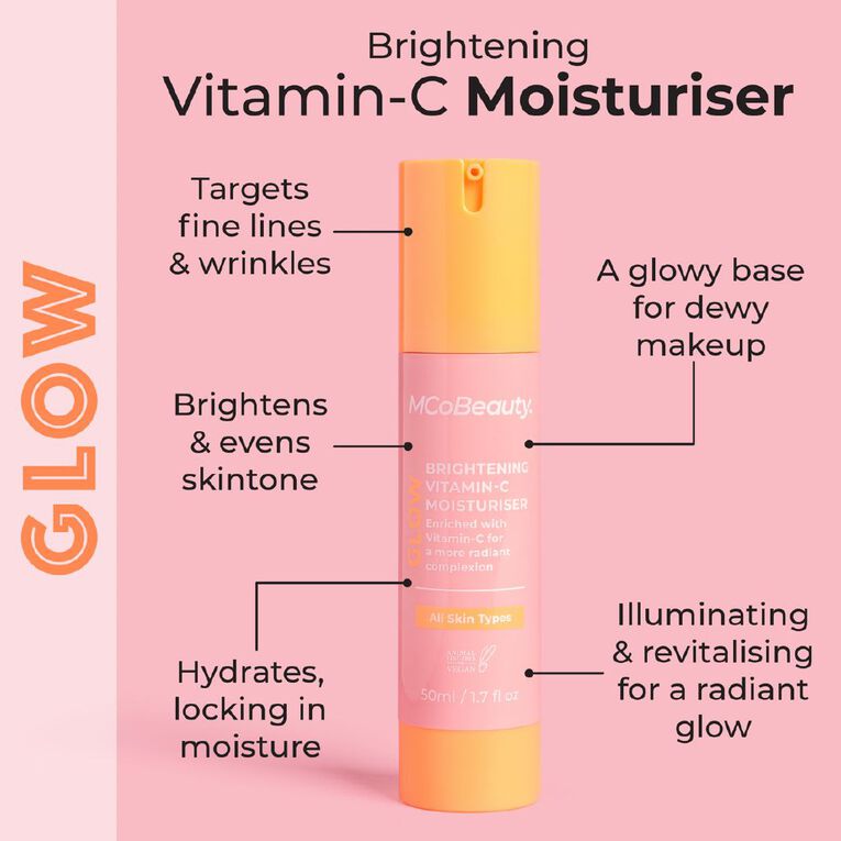 MCoBeauty Glow Brightening Vitamin-C Moisturiser, , hi-res