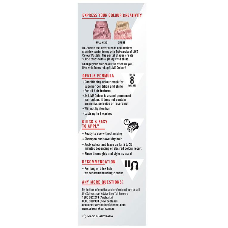 Schwarzkopf Pastels LIVE Colour Cotton Candy Pink 75ml, , hi-res