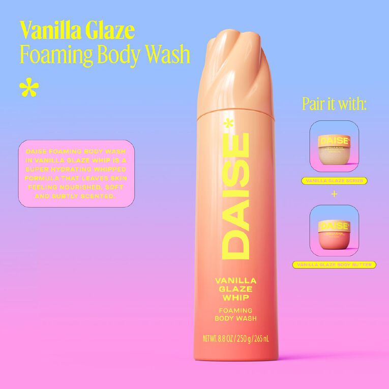 Daise Foaming Body Wash Vanilla Glaze, , hi-res