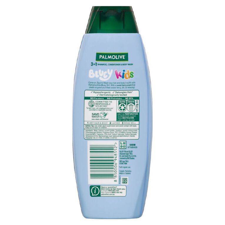 Palmolive Kids' 3 in 1 Bluey Shampoo and Conditioner 350ml, , hi-res