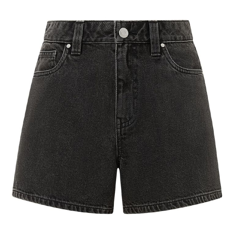 H&H Women's Essential Denim Shorts, Black, hi-res