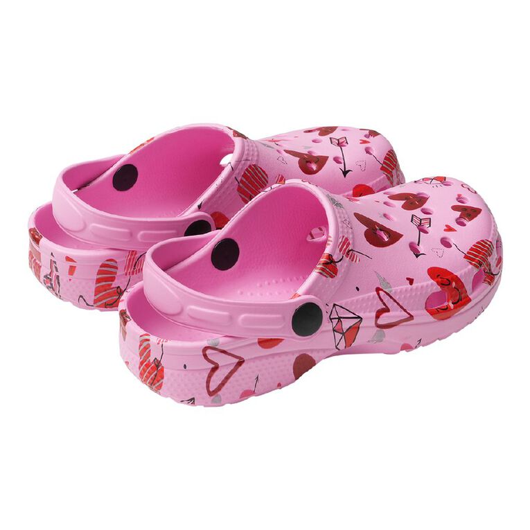 Young Original Senior Kids' Printed Frog Clog Shoes, Pink, hi-res