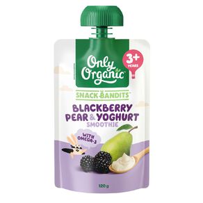 Only Organic Blackberry Pear & Yoghurt Smoothie 3+ Years 120g