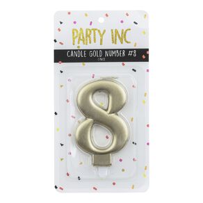 Party Inc Candle Number #8 Gold