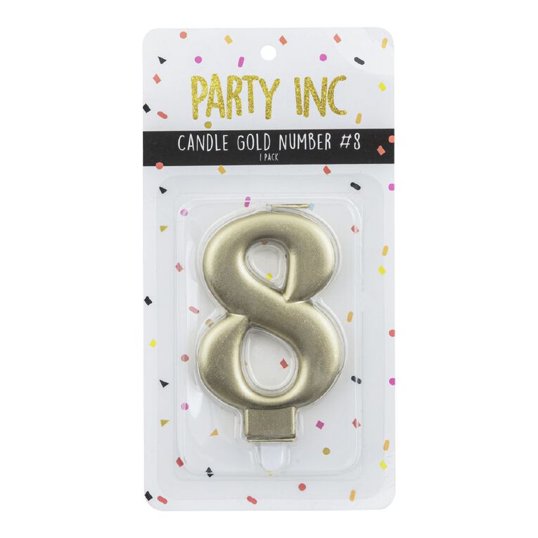 Party Inc Candle Number #8 Gold, , hi-res