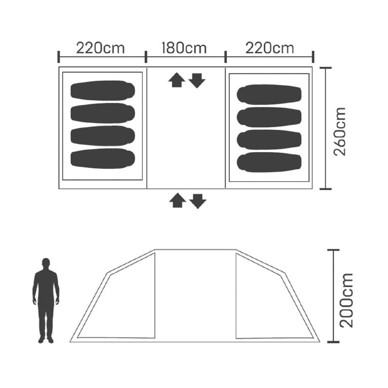 Navigator South Plus Matai 8 Person Blackout Tent, , hi-res