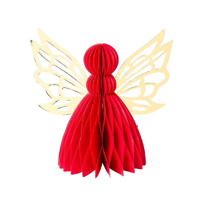 Wonderland Decoration Honeycomb Paper Angel 25cm, , hi-res