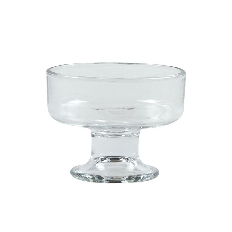 Living & Co Footed Glass Dessert Bowl Clear 4 Pack, , hi-res