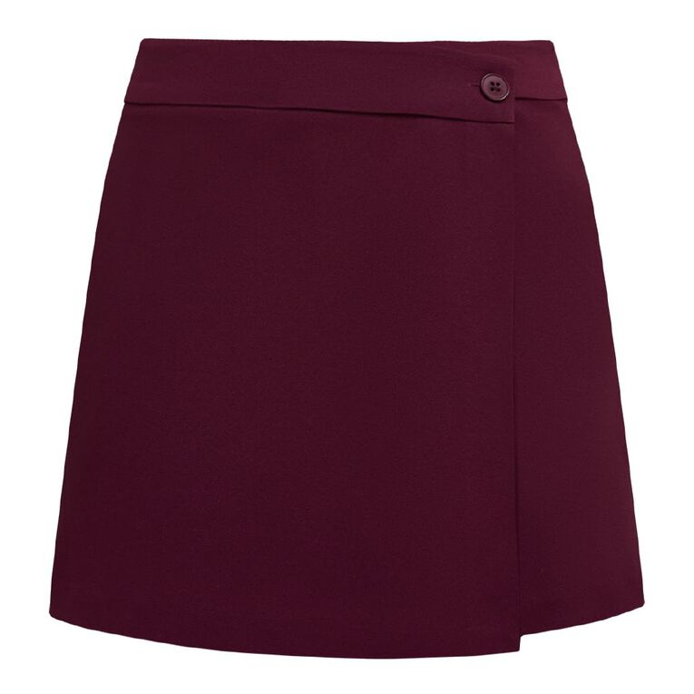 H&H Women's Wrap Skort, Red Dark, hi-res