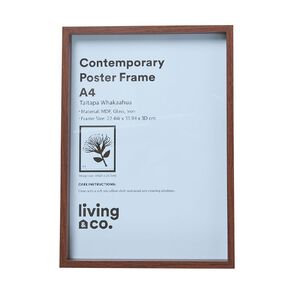 Living & Co Contemporary Poster Frame Walnut Brown Mid A4