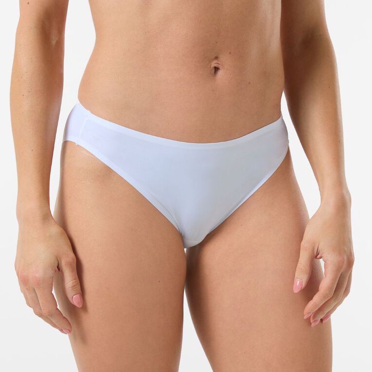 H&H Women's Micro No Show Bikini Briefs, White, hi-res