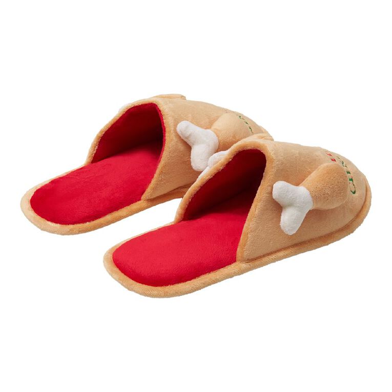 H&H Men's Christmas Slippers, Brown Light, hi-res