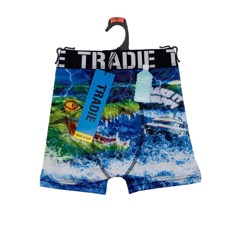 Tradie Men's Photo Trunks, Green Dark, hi-res