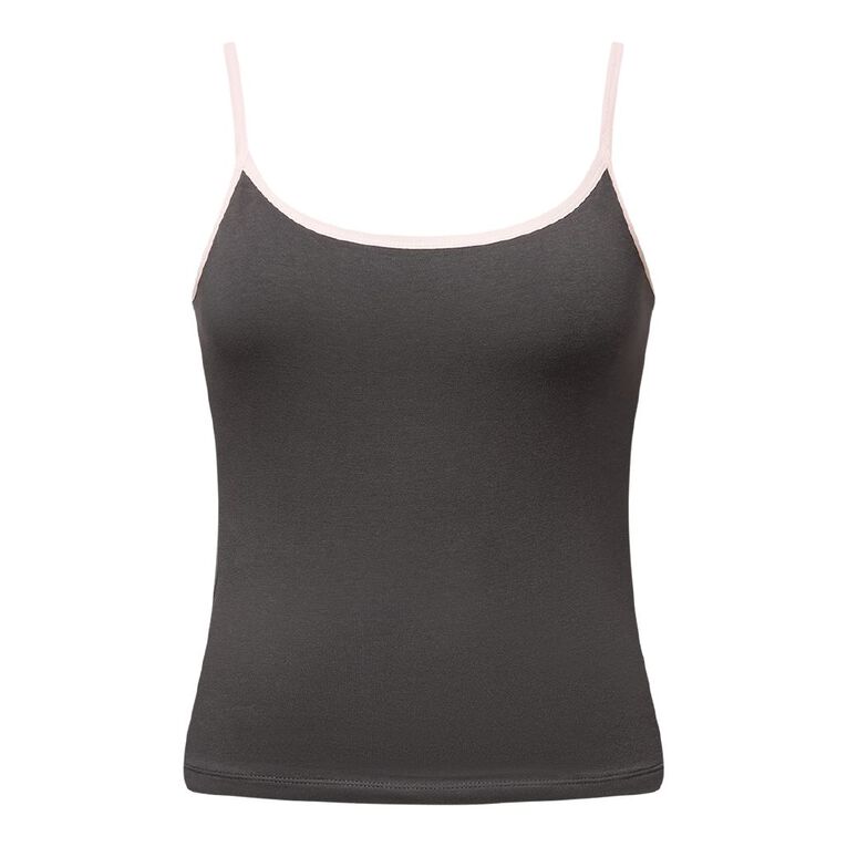 Garage Women's Contour Contrast Trim Camisole, Grey, hi-res