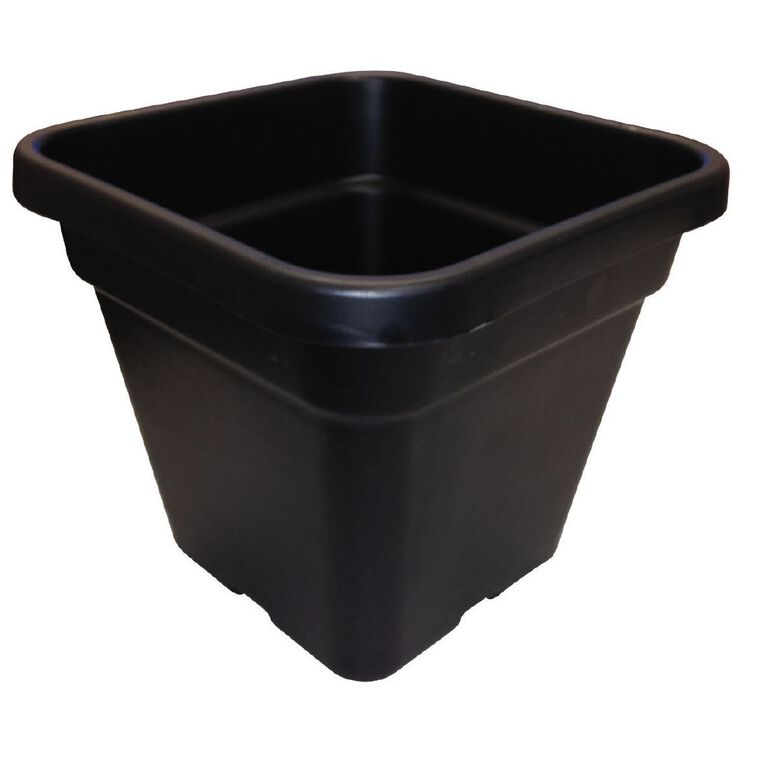 IP Plastics Square Resin Planter Pot 26cm Black 10L, , hi-res