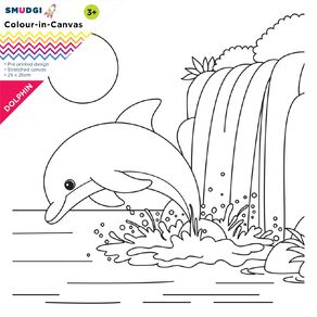 Jasart Smudgi Colour in Canvas Dolphin 25 x 25cm