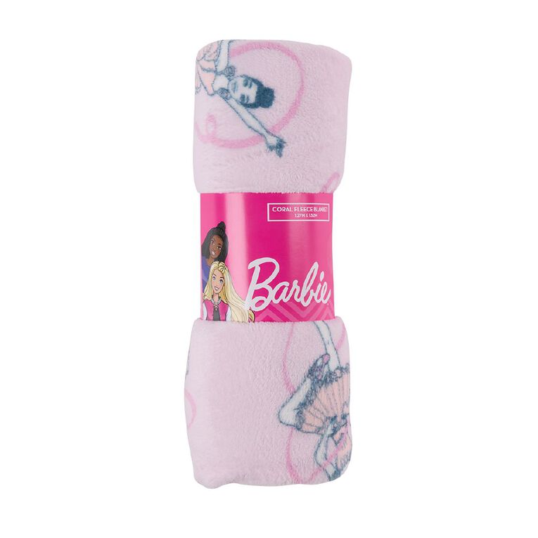 Barbie Coral Fleece Throw Multi-Coloured 127cm x 152cm, , hi-res