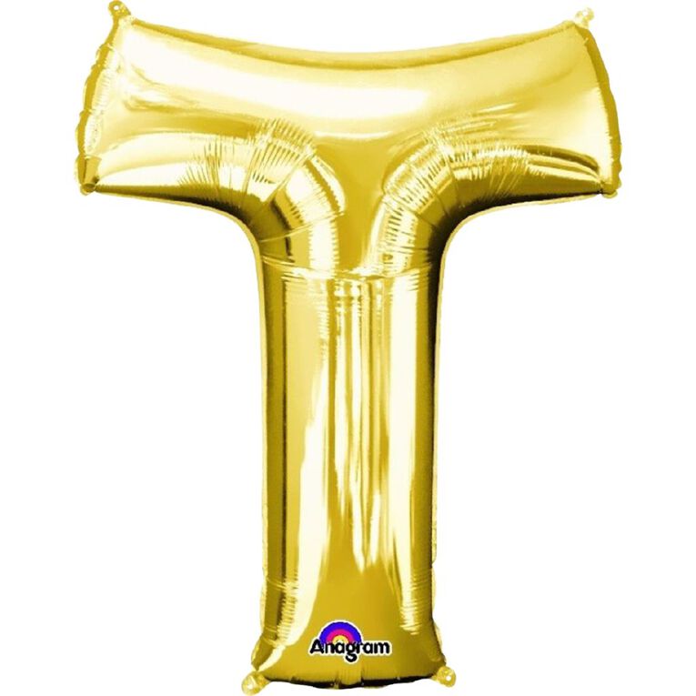 Anagram Small-Size Air Letter T Gold Balloon, , hi-res