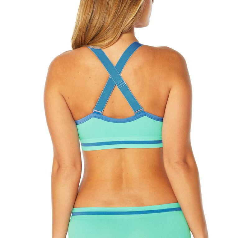 Tradie Women's Seamfree Playoff Bra, Teal, hi-res