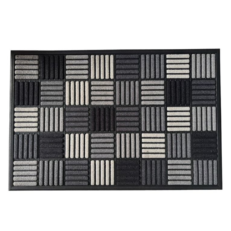 Living & Co Doormat Scraper Grid Grey 60cm x 90cm, , hi-res