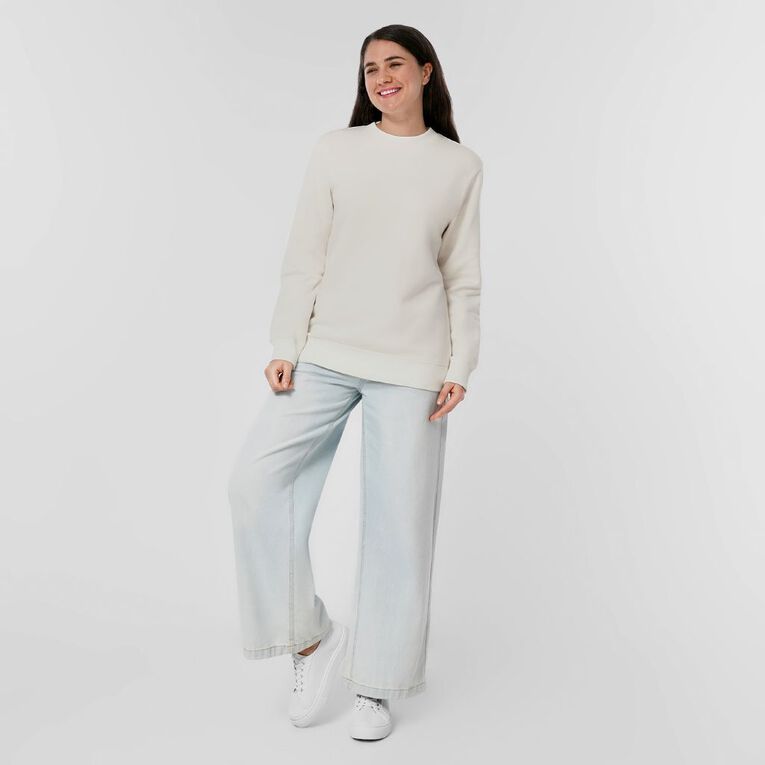 H&H Women's Classic Crew Sweatshirt, Cream, hi-res