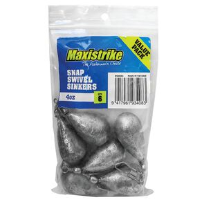 Maxistrike Sinker 4oz Snap Swivel 6 Piece