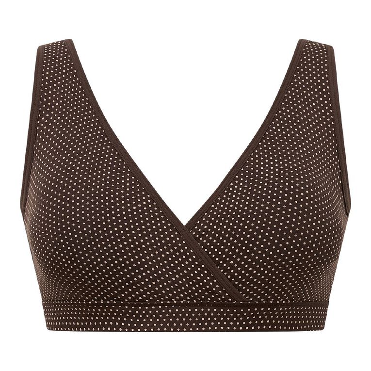 H&H Women's Crossover Lounge Maternity Bra 2 Pack, Brown Dark, hi-res