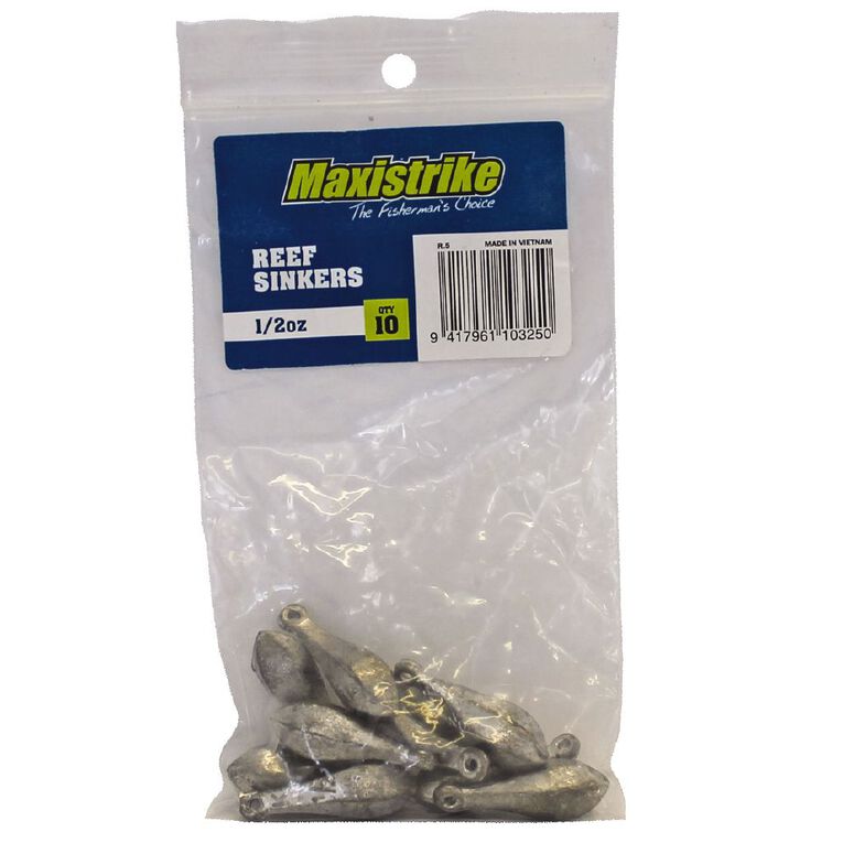 Maxistrike Fishing Sinkers Reef 1/2 oz 10 Pack, , hi-res