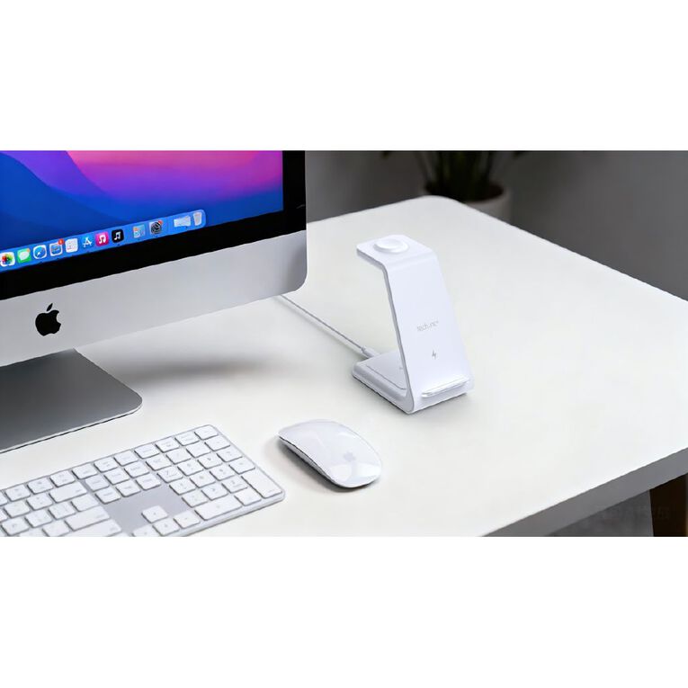 Tech.Inc 3-in-1 Wireless Charging Stand TIWPC18 White, , hi-res