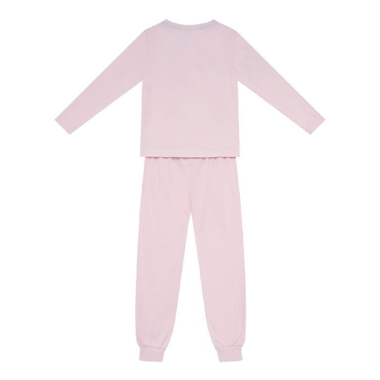 H&H Girls' Jersey Long Sleeve Pyjama Set, Pink Light, hi-res