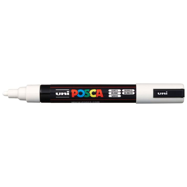 Uni Posca Marker 1.8-2.5mm Medium White, , hi-res
