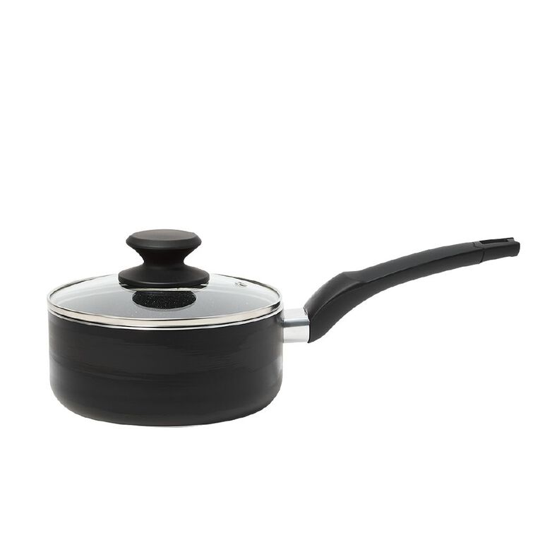 Living & Co Stone Saucepan Black 16cm, , hi-res