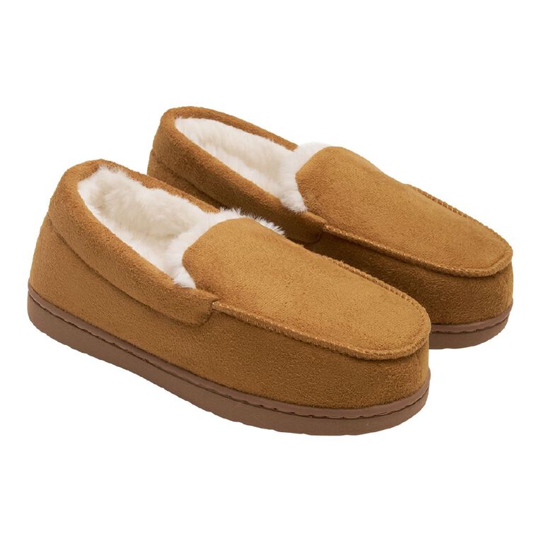 Young Original Senior Kids' Baylor Moccasin Slippers, Tan, hi-res