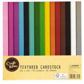 Uniti Value Cardstock Textured 30 Sheets Assorted 6in x 6in